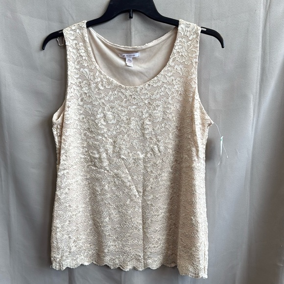 NWT JM collection, champagne lace, decked out top large - Picture 1 of 4